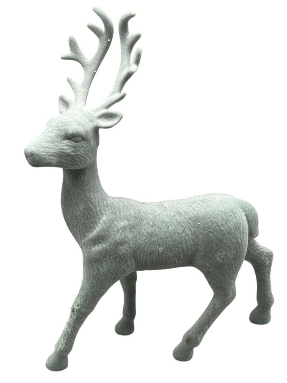 2021 Wonder shop Target Flocked blue reindeer Christmas Decor 13" Standing Figur